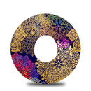 Midnight Rainbow and Gold Mandalas Dexcom G7 Tape