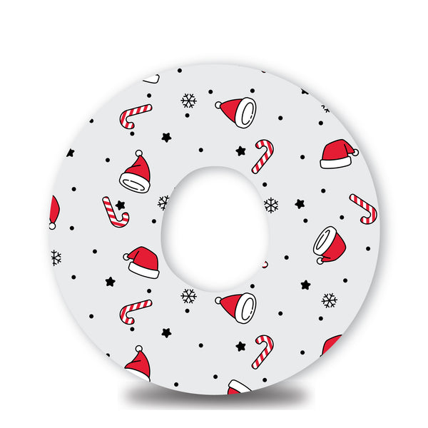 Candy Canes & Santa Hats Dexcom G7 Tape - CGM Patch