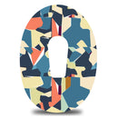 Blue and Coral Geometric Flake Dexcom G6 Tape