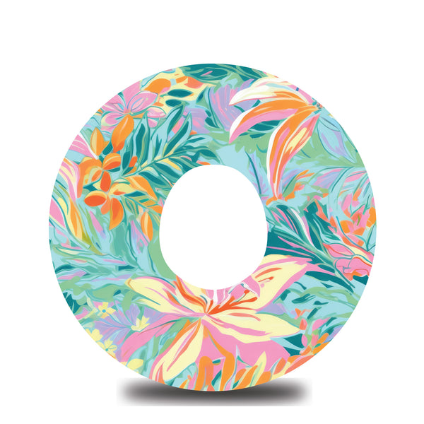 Pastel Tropical Blooms Dexcom G7 Tape