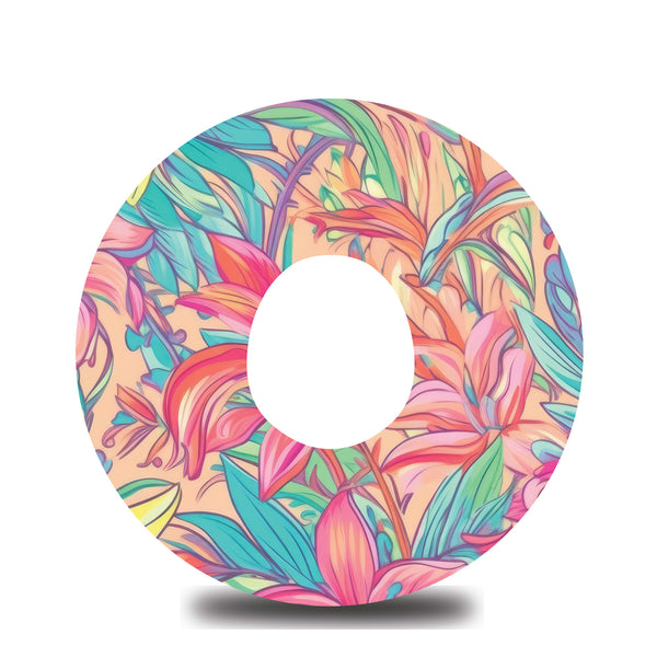 Pastel Tropical Flowers Dexcom G7 Tape