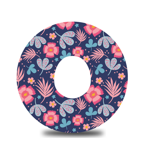 Pink and Blue Floral Dexcom G7 Tape