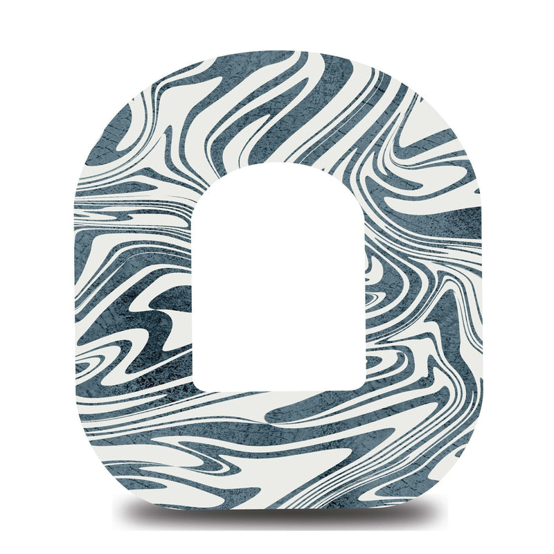 Blue Grey Marble Swirl Omnipod Tape