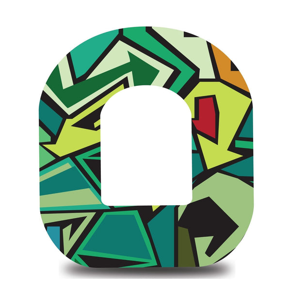 Green Abstract Omnipod Tape