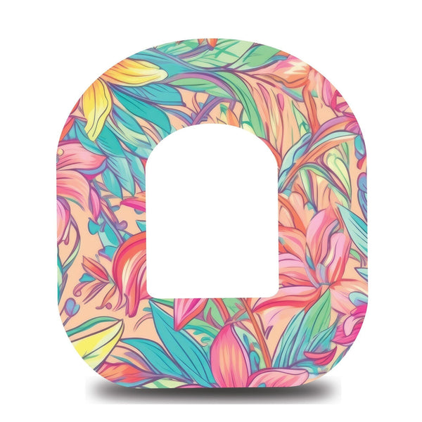 Pastel Tropical Flowers Omnipod Tape