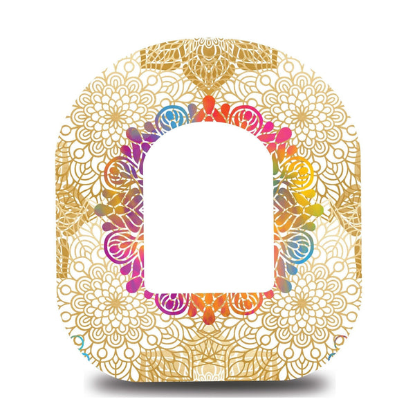 Golden Rainbow Mandala Omnipod Tape