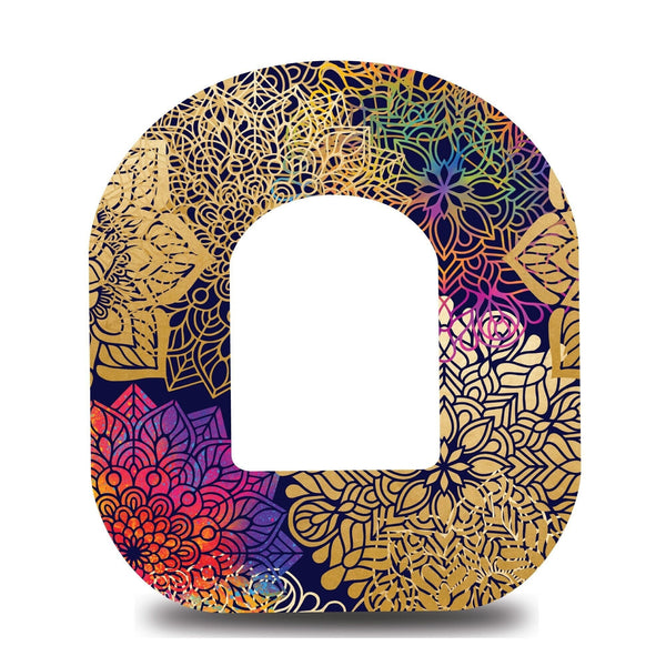 Midnight Rainbow and Gold Mandalas Omnipod Tape