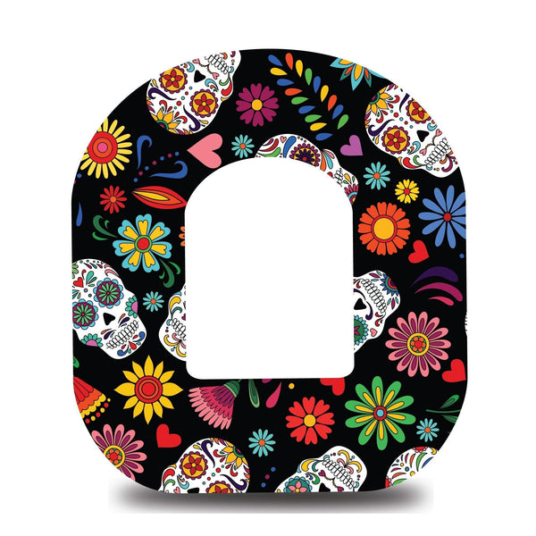 Black Sugar Skulls Omnipod Tape