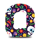 Black Floral Sugar Skulls Omnipod Tape