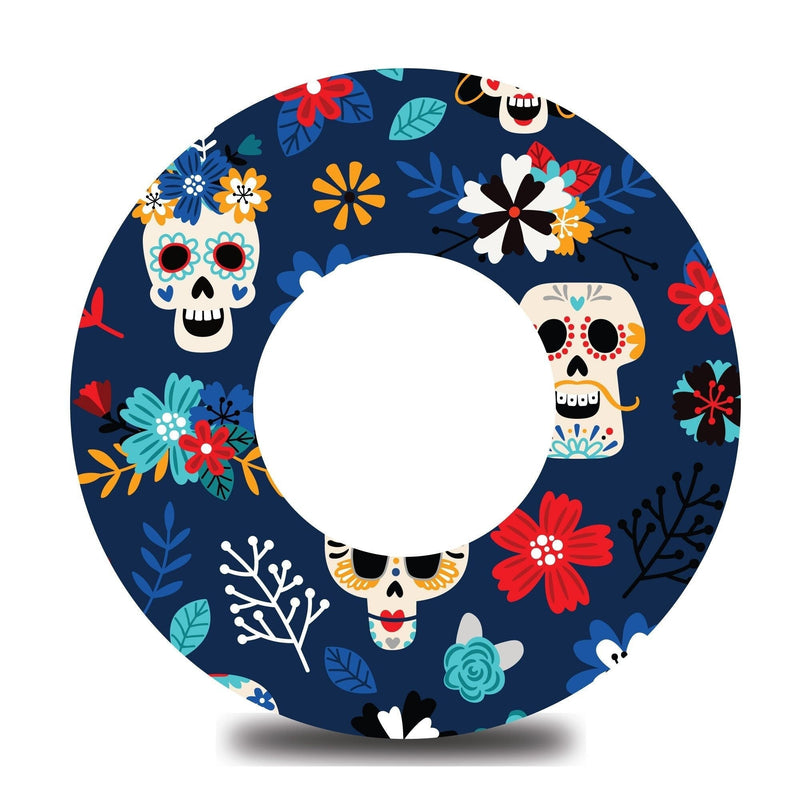 Blue Floral Sugar Skulls Libre 2 Tape