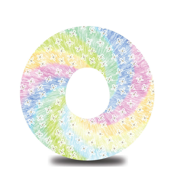 Floral Tie Dye Swirl Dexcom G7 Tape