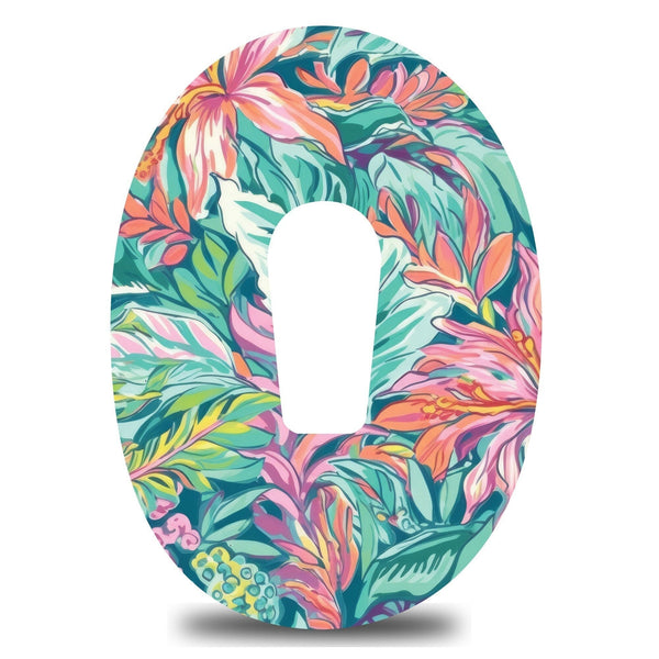 Pastel Tropical Leaves Dexcom G6 Tape