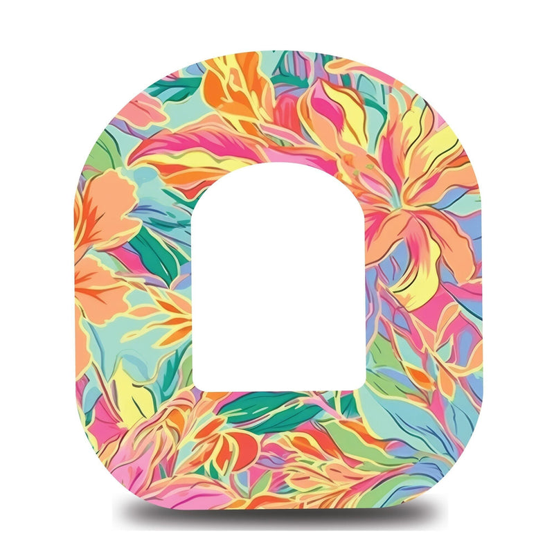 Dreamsicle Tropical Blooms Omnipod Tape