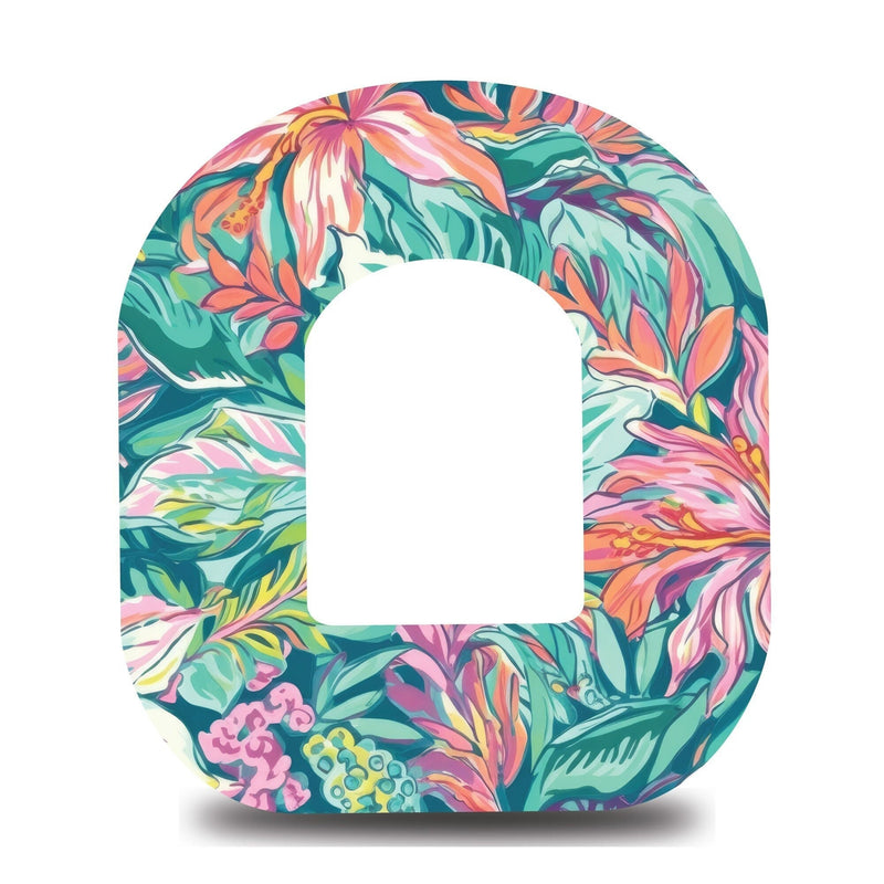 Pastel Tropical Leaves Omnipod Tape