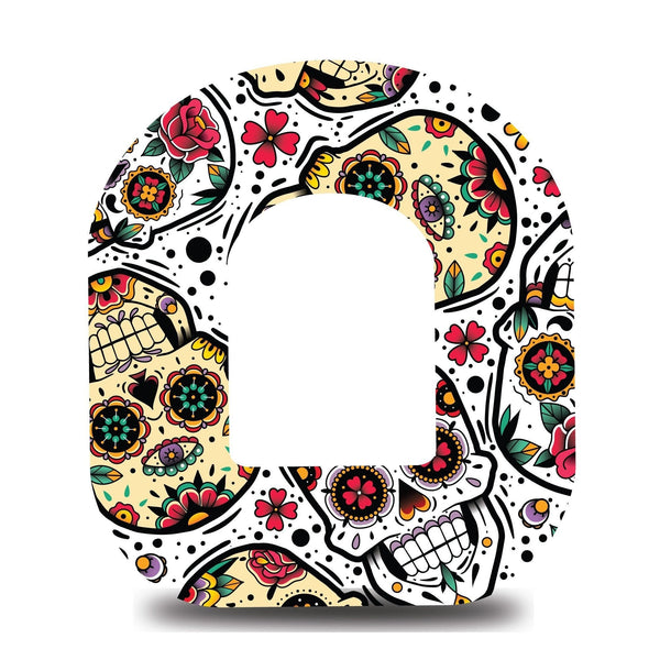 White Sugar Skulls Omnipod Tape