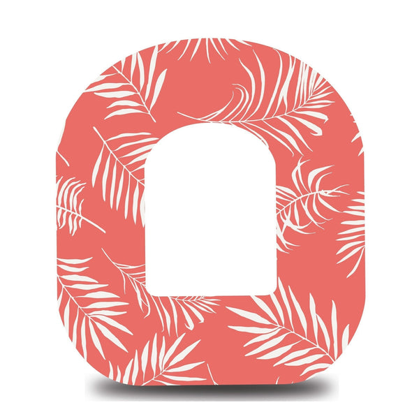 Coral Palm Leaves Omnipod Tape