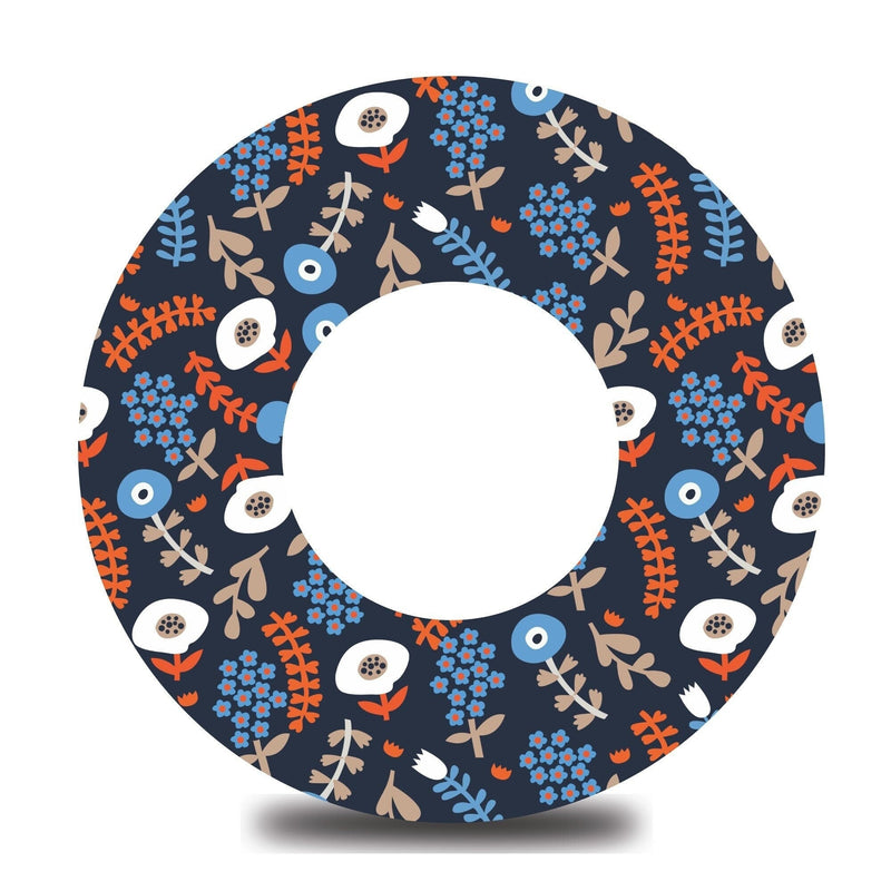 Blue and Orange Blooms Libre 3 Tape