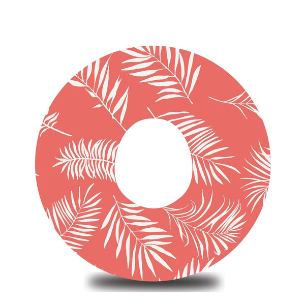 Coral Palm Leaves Dexcom G7 Tape