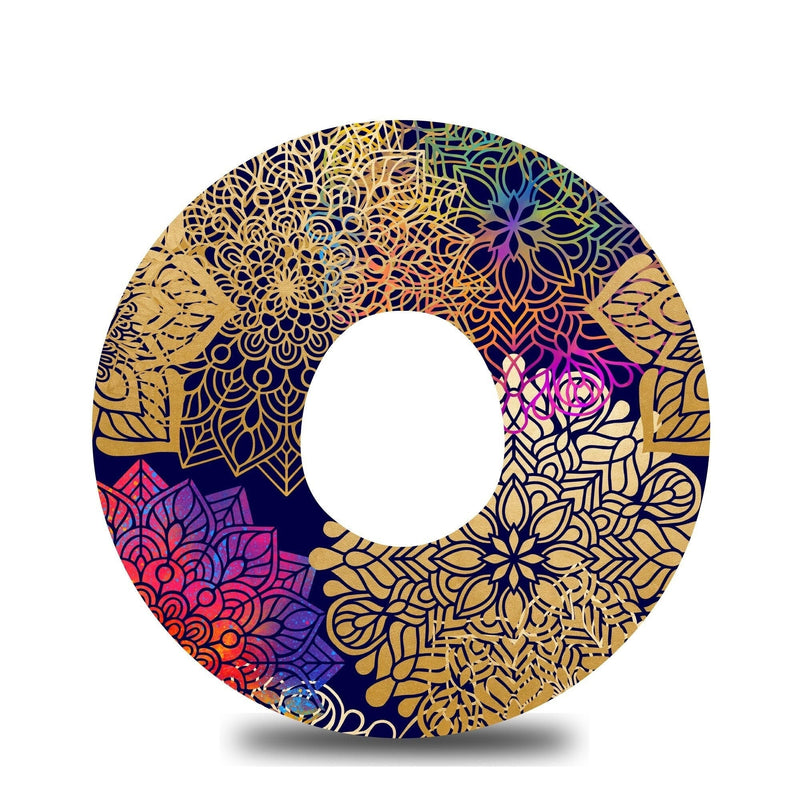 Midnight Rainbow and Gold Mandalas Dexcom G7 Tape